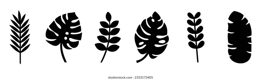 Set of abstract organic shapes inspired by matisse. Plants, leaf, algae, vase in paper cut collage style. Contemporary aesthetic vector element for logo, decoration, print, cover, wallpaper