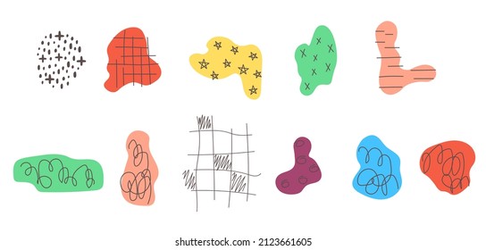Set of abstract organic shapes in minimalistic style. Vector modern design elements