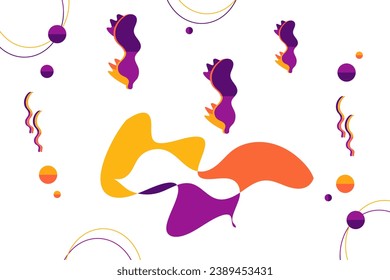 Set of abstract organic shapes and textures for design flat style hand-drawn vector background