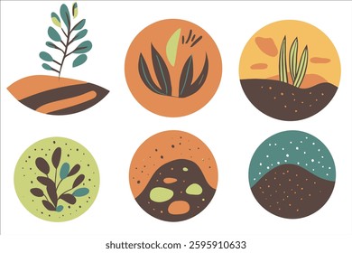 Set of abstract organic shapes. Vector illustration in trendy flat style.