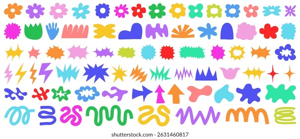 Set Of Abstract Organic Shapes Vector Design. Moden Geometric Doodle Elements. Groovy Forms.