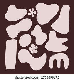 Conjunto de Formas orgánicas Abstractas Ilustración vectorial