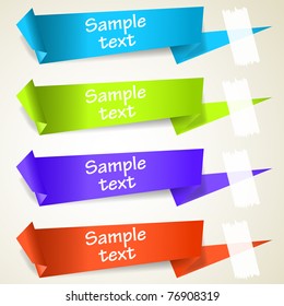 Set of abstract origami tag labels. Vector eps10 illustration