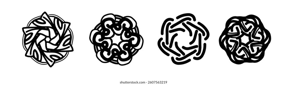 set of abstract ornament decorations design