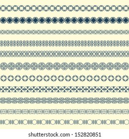 Set of abstract ornamental border. 