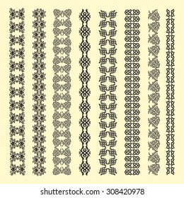Set of abstract, ornamental and vintage borders for design