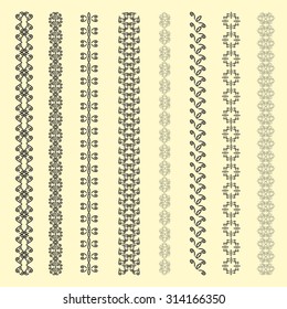 Set of abstract, ornamental and vintage borders for design