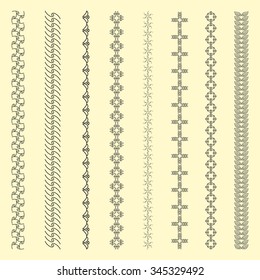 Set of abstract, ornamental and vintage borders for design card, invitation, brochure, book, magazine