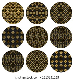 Set of abstract ornate circles. Round decorative elements with oriental motifs. Images for textile design, cards, cover and other decorations.