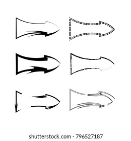 set of  abstract outline arrow illustration vector isolated on white background