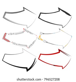 set of  abstract outline arrow illustration vector isolated on white background