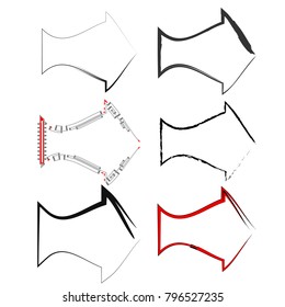 set of  abstract outline arrow illustration vector isolated on white background