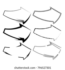 set of  abstract outline arrow illustration vector isolated on white background
