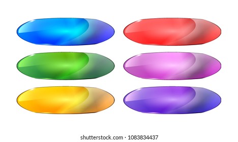Set of abstract oval backgrounds with space for your text. Vector illustration.