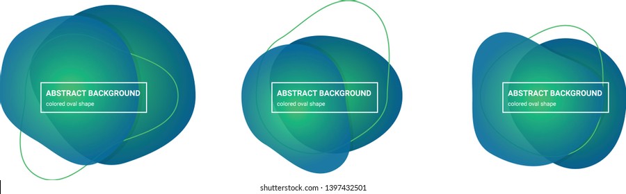 Set of abstract oval shapes background teplates in Emerald, Bahama-Blue colors for banners, flyers, websites, brochures etc.