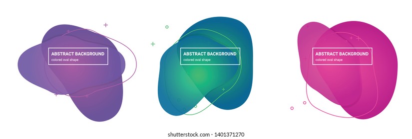 Set of abstract oval shapes background templates in Tapestry, Affair, Persian-Rose, Red-Violet, Emerald, Bahama-Blue gradients colors for logo, flyer, website etc.