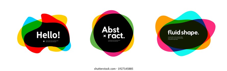Set of Abstract Overlapped Colorful Geometric Shapes. Logo and Banner Creative Trendy template.