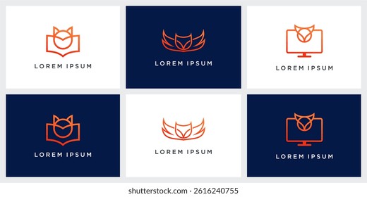 Set of Abstract owl logo design template