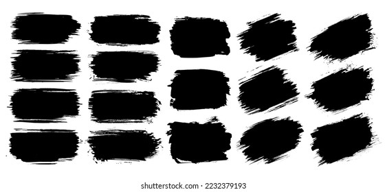 Set of abstract paint brush stroke and grunge banner. Vector ink splash, splatter and watercolor spray for social media template. Decoration element, shape or creative graphic art background.