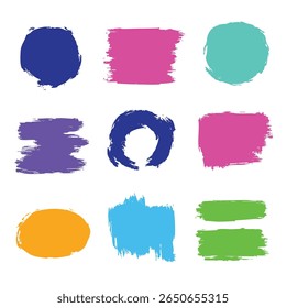 Conjunto de pincelada de pintura abstracta y elemento de diseño de salpicadura de tinta