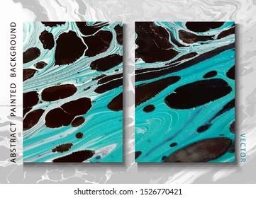 Set of abstract painted background, flyer, business card, brochure, poster, for printing. Trend vector. Liquid marble 