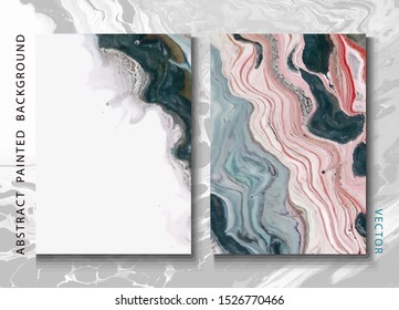 Set of abstract painted background, flyer, business card, brochure, poster, for printing. Trend vector. Liquid marble 