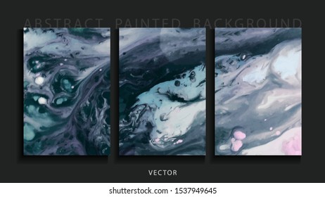 Set of abstract painted background, flyer, business card, brochure, poster, for printing. Trend vector. 