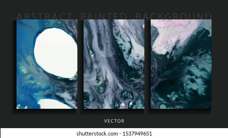 Set of abstract painted background, flyer, business card, brochure, poster, for printing. Trend vector. 