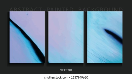 Set of abstract painted background, flyer, business card, brochure, poster, for printing. Trend vector. 