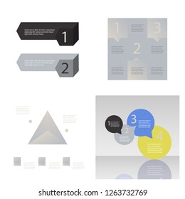 Set of abstract paper infographics . Vector eps10 illustration