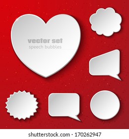 Set of abstract paper speech bubbles.