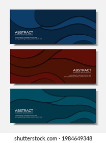 Set of abstract papercut background	

