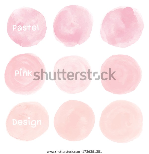 Set Abstract Pastel Circle Watercolor Background Stock Vector (Royalty ...