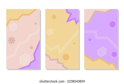 conjunto de fondo abstracto de color pastel. marrón suave, rosa suave y morado. concepto sencillo, plano y colorido. uso para fondo de pantalla, fondo, medios sociales, afiches, volante, banner y espacio de copia