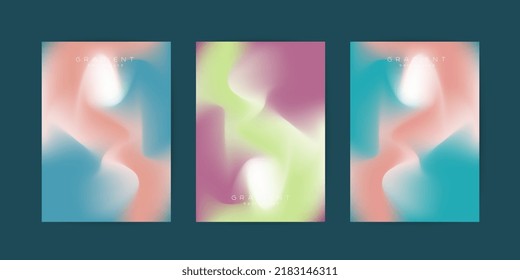 Satz abstrakter, pastellfarbiger Hintergrund. Neue Trendy-Farbverlauf-Farbe, blau, rosa, hellblauer Hintergrund-Design