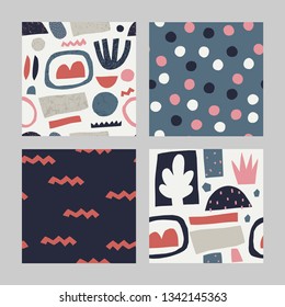 
Set with abstract pattern. Creative vector illustration for backdrop, textile print, flooring. Isolated. Vector Illustration. 