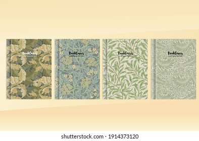 Set of Abstract pattern design , mate tone color, floral, Calming Colors, modern abstract design.Vector Templates, Cover, folder, notebook