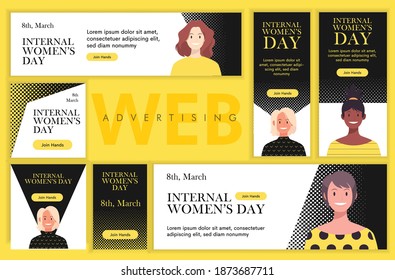 Set of Abstract pattern design , yellow active Color, Women Days Celebration, modern abstract design, Handmade.Vector Templates