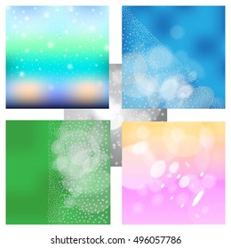 Set of Abstract pattern. Geometrical ornament background with sparkles. Vector illustration. 