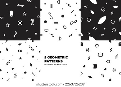 Set of abstract pattern. Memphis Style Funky Background. Hipster Style 80s-90s. Suitable for banners, funky posters, flyers, covers. Design of promotional products, wrapping paper and printing.