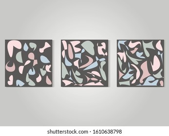 Set of abstract pattern in a soft  natural colours. Vector illustration may use for ceramic tiles, wallpaper, linoleum, textiles, wrapping paper, web page, kids graphic