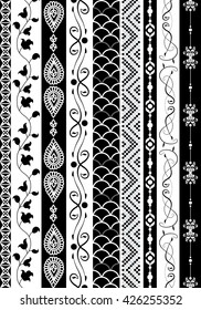 Set of abstract pattern stripes.