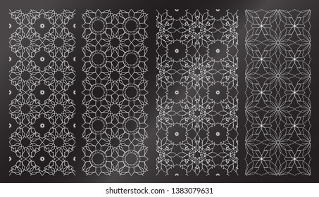 Set of  Abstract patterns. Black and white seamless vector backgrounds. Abstract monochrome vector pattern