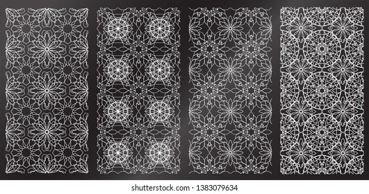 Set of  Abstract patterns. Black and white seamless vector backgrounds. Abstract monochrome vector pattern