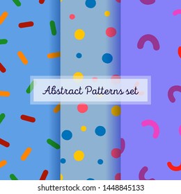 Set of abstract patterns. bright color ornament.