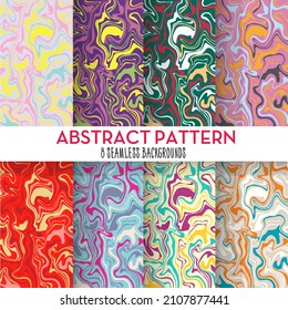 Set of abstract patterns fluid art vector