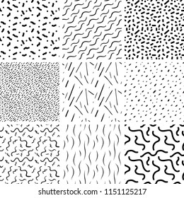 Un conjunto de patrones abstractos. Ilustración vectorial dibujada a mano.