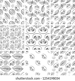 A set of abstract patterns.Hand drawn vector illustration