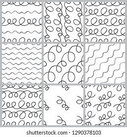 A set of abstract patterns.Hand drawn vector illustration.