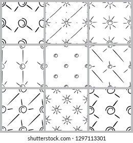 A set of abstract patterns.Hand drawn vector illustration.